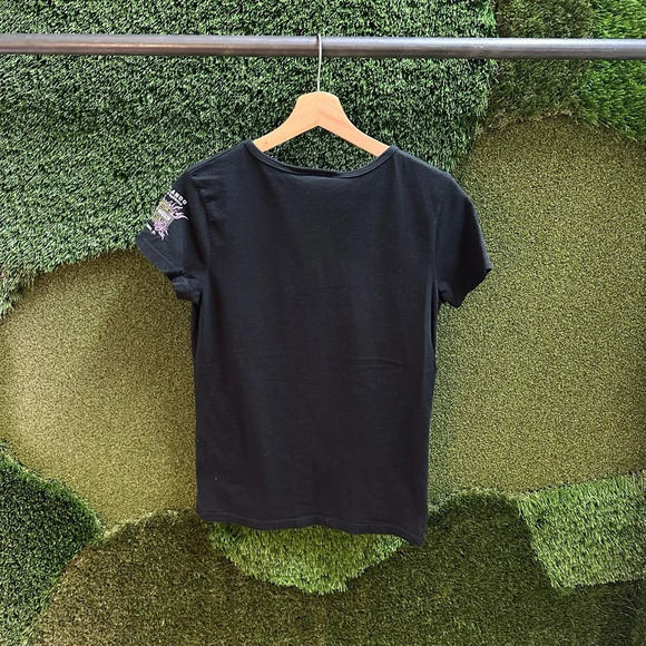 Vintage Harley Davidson Bedazzled Logo T-shirt Small - Picture 2 of 5